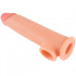 Guaina realistica per pene e testicoli in silicone color carne +5 cm. - 1
