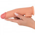 Guaina realistica per pene e testicoli in silicone color carne +5 cm. - 2