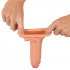 Guaina realistica per pene e testicoli in silicone color carne +5 cm. - 3
