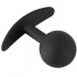 Cuneo anale tondo da passeggio in silicone nero con sfera oscillante 7,7 x 3,9 cm. - 2