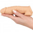 Guaina realistica in silicone per pene e testicoli +5 cm. color carne - 1