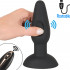 Cuneo Anale in Silicone con Effetto Thumping al Centro 15 x 4,3 cm. con Telecomando Ricaricabile con USB Nero - 0