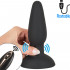 Cuneo Anale in Silicone con Effetto Thumping sul Gambo 15 x 4,3 cm. con Telecomando Ricaricabile con USB Nero - 0