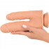 Doppio vibratore realistico rotante in silicone color carne ricaricabile con USB 22,5 x 4,2 e 19,5 x 3,5 cm. - 0