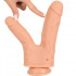 Doppio vibratore realistico rotante in silicone color carne ricaricabile con USB 22,5 x 4,2 e 19,5 x 3,5 cm. - 1