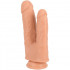Doppio vibratore realistico rotante in silicone color carne ricaricabile con USB 22,5 x 4,2 e 19,5 x 3,5 cm. - 2
