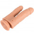 Doppio vibratore realistico rotante in silicone color carne ricaricabile con USB 22,5 x 4,2 e 19,5 x 3,5 cm. - 3