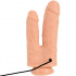 Doppio vibratore realistico rotante in silicone color carne ricaricabile con USB 22,5 x 4,2 e 19,5 x 3,5 cm. - 4