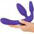 Strapless Strap-On Senza Lacci in Silicone Viola con Vibrazione - 0