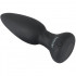 Cuneo anale rotante e vibrante in silicone nero con telecomando wireless 13,8 x 4,3 cm. - 3