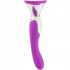 Vibratore lecca clitoride e succhia vagina in silicone fucsia 3 in 1 - 3