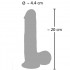 Vibratore realistico pulsante in silicone color carne 20 x 4,4 cm. - 5