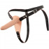 Strap On vibrante per donna in silicone color carne con cintura regolabile 15,7 x 3,8 cm. - 1