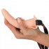 Strap On vibrante per donna in silicone color carne con cintura regolabile 15,7 x 3,8 cm. - 3