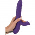Vibratore rabbit in silicone viola con vibrazione, rotazione, spinta e lingue lecca clitoride 24,7 x 4,8 cm. - 5