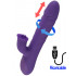 Vibratore rabbit in silicone viola con vibrazione, rotazione, spinta e lingue lecca clitoride 24,7 x 4,8 cm. - 0
