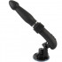 Sex machine portatile con vibratore in silicone nero con ventosa removibile 36,3 x 3,2 cm. - 0