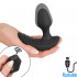 Plug Anale Gonfiabile Vibrante Indossabile in Silicone con Telecomando 10,7 x 3,4 cm. Nero - 0