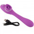 Vibratore e lingua lecca clitoride 2 in 1 in silicone lilla ricaricabile  USB 22,3 x 3,4 cm. - 8