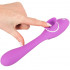 Vibratore e lingua lecca clitoride 2 in 1 in silicone lilla ricaricabile  USB 22,3 x 3,4 cm. - 1