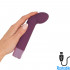 Mini Vibratore Punto G in Silicone Ricaricabile USB 16 x 3,3 cm. Violetto - 0