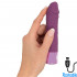 Mini Vibratore Realistico in Silicone Ricaricabile USB 14,3 x 3 cm. Violetto - 0