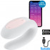 Satisfyer Double Joy Vibratore per Coppia in Silicone Controllabile con APP Ricaricabile USB Bianco - 0