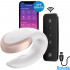Double Love Vibratore per Coppia in Silicone con Telecomando e APP Ricaricabile USB Bianco - 0