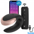 Satisfyer Double Love Vibratore per Coppia in Silicone con Telecomando Wireless e APP Ricaricabile USB Nero - 0