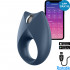 Royal One Anello Fallico Vibrante in Silicone Blu Controllabile da APP Ricaricabile USB - 0