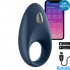 Satisfyer Mighty One Anello Fallico Vibrante in Silicone Blu Controllabile da APP Ricaricabile con USB - 0