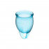 Satisfyer Feel Confident Set di 2 Coppette Mestruali in Silicone di Grado Medicale 15 e 20 ml. Azzurro - 1