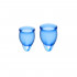 Satisfyer Feel Confident Set di 2 Coppette Mestruali in Silicone di Grado Medicale 15 e 20 ml. Blu - 0