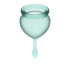 Satisfyer Feel Good Set di 2 Coppette Mestruali in Silicone di Grado Medicale 15 e 20 ml. Verde - 1