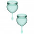 Satisfyer Feel Good Set di 2 Coppette Mestruali in Silicone di Grado Medicale 15 e 20 ml. Verde - 0