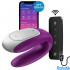 Satisfyer Double Fun Vibratore per Coppia in Silicone con Telecomando Wireless e APP Ricaricabile USB Viola - 0