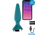 Cuneo Anale con APP Vibrante in Silicone 13,5 x 3,3 cm. BLU  Ricaricabile USB - 1