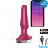 Satisfyer Plug-ilicious 2 Cuneo Anale Vibrante in Silicone 13,5 x 3 cm. Fucsia con APP Ricaricabile USB - 0