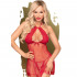 Babydoll con Ricami in Pizzo e Perizoma Incluso Rosso - Hot Baby - 0