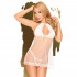 Babydoll con Ricami in Pizzo e Perizoma Incluso Bianco - Hot Baby - 0