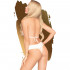 Body a Collo Alto con Ricami in Pizzo Aperto sulla Schiena Bianco - Perfect Lover - 2