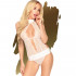 Body a Collo Alto con Ricami in Pizzo Aperto sulla Schiena Bianco - Perfect Lover - 0