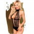 Body a Collo Alto con Ricami in Pizzo Aperto sulla Schiena Nero - Perfect Lover - 0