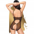 Body a Trama Floreale in Pizzo con Seni Aperti Nero - Open Body - 1