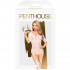 Bodystocking a Manica Corta con Ricami in Pizzo ed Effetto Reggi Calze Bianco - Sugarbaby - 2