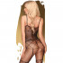 Tuta a Rete con Apertura sul Cavallo e Spalline Fini Nero - Net & Lace - 1