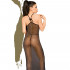 Abito Sexy Lungo Luccicante e Trasparente con Perizoma Incluso Nero - On Fire - 1