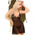 Babydoll Vedo / Non Vedo con Ricami in Pizzo Nero e Tanga incluso - Storie di Letto - 0