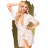 Kimono Sexy con Ricami in Pizzo e Perizoma Incluso Bianco - Oriental Night - 0