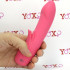 Vibratore in silicone rosa con stimolatore clitoride ricaricabile con USB 16,5 x 3 cm. - 1
